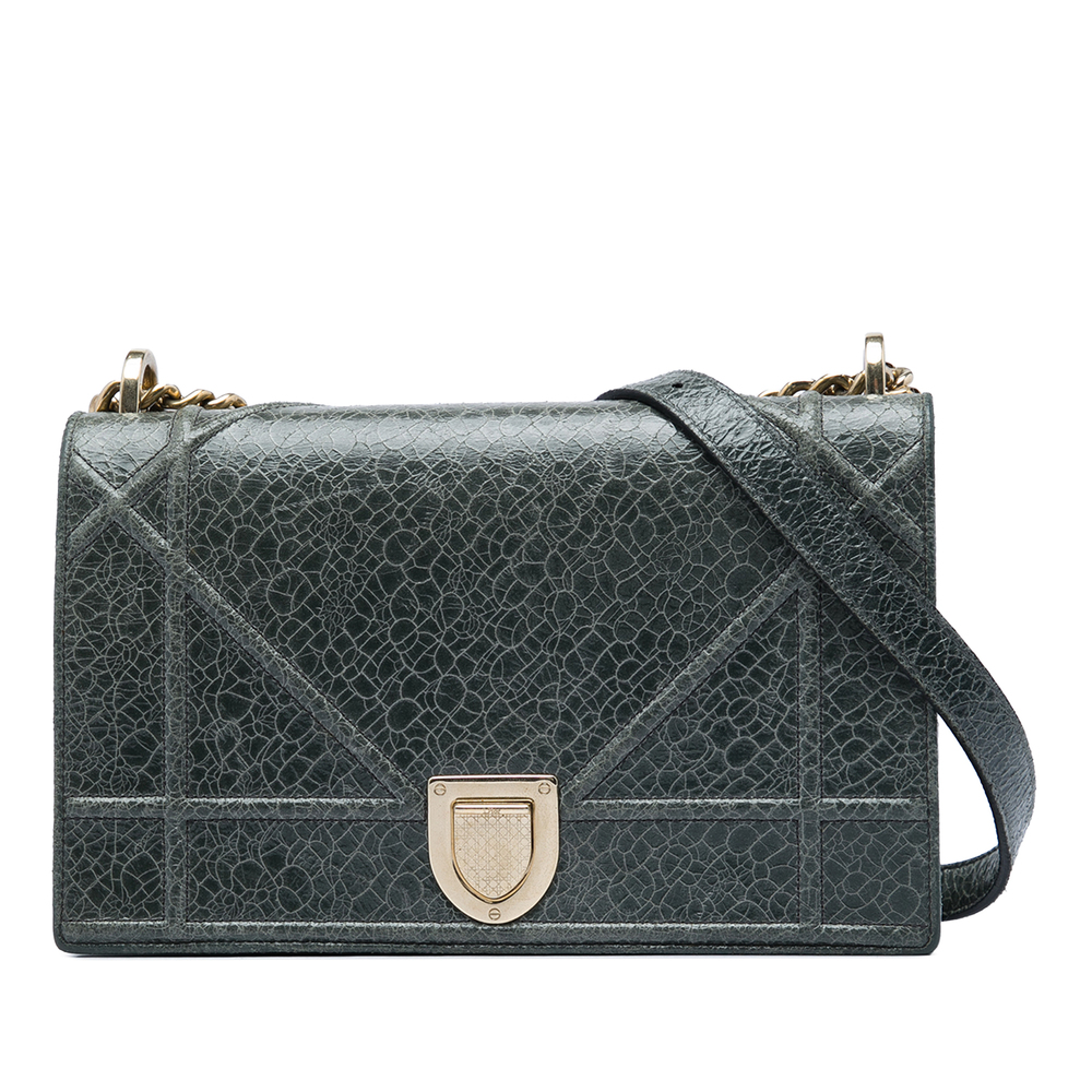 Pre-Loved Dior Medium Crackled Deerskin Diorama Flap